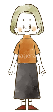 おばあちゃん イラスト 笑顔 全身 の画像素材 人物 イラスト Cgのイラスト素材ならイメージナビ