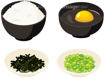 食品 米 生卵 ロイヤリティフリー イラスト の画像素材 食べ物 飲み物 イラスト Cgのイラスト素材ならイメージナビ