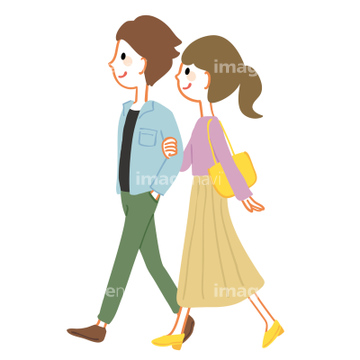 手書き 女性 歩く イラスト の画像素材 テーマ イラスト Cgのイラスト素材ならイメージナビ