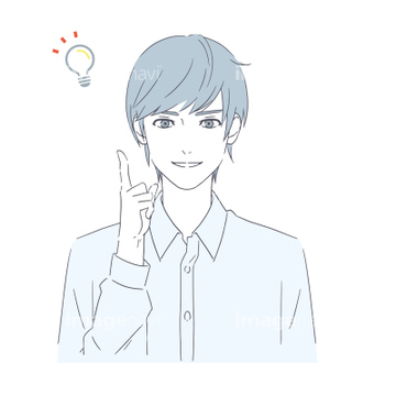 イケメン 男性 1人 学生 大学生 洗練 の画像素材 人物 イラスト Cgの写真素材ならイメージナビ