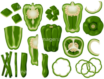 食べ物のイラスト 野菜 夏野菜 ピーマン いきいき の画像素材 食べ物 飲み物 イラスト Cgのイラスト素材ならイメージナビ