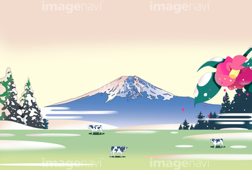 富士山 イラスト 和風 冬 晴れ ロイヤリティフリー の画像素材 イラスト素材ならイメージナビ