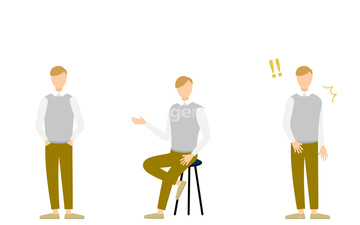 椅子 男性 座る 正面 足組 スツール の画像素材 ライフスタイル イラスト Cgの写真素材ならイメージナビ