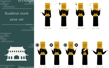 僧侶 帽子 和風 の画像素材 ライフスタイル イラスト Cgの写真素材ならイメージナビ