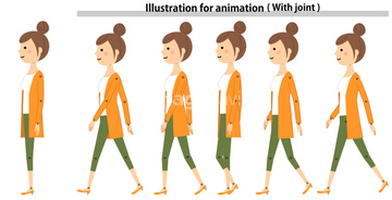 人物のイラスト 全身 横向き 歩く 上機嫌 の画像素材 ビジネス イラスト Cgのイラスト素材ならイメージナビ