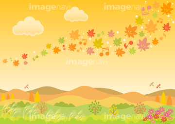 里山 イラスト 秋 の画像素材 森林 自然 風景のイラスト素材ならイメージナビ