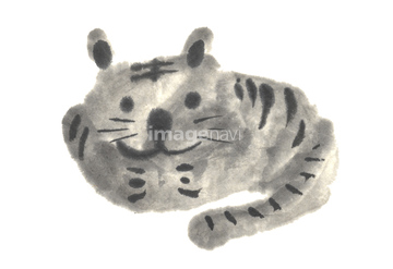 トラ 水墨画 の画像素材 季節 イベント イラスト Cgの写真素材ならイメージナビ