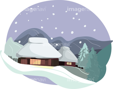 イラスト Cg 自然 風景 田舎 綺麗 冬 の画像素材 イラスト素材ならイメージナビ