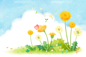 イラスト Cg 季節 イベント 春 花 タンポポ の画像素材 イラスト素材ならイメージナビ