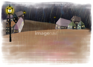 イラスト Cg 自然 風景 街並み 雨 の画像素材 イラスト素材ならイメージナビ