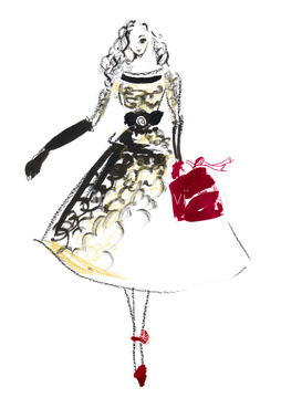 女性 イラスト オシャレ 足の部分 ドレス の画像素材 ライフ