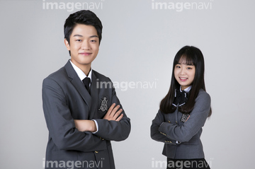 ポーズ ２人 絡み 制服 の画像素材 人物 イラスト Cgの写真素材ならイメージナビ