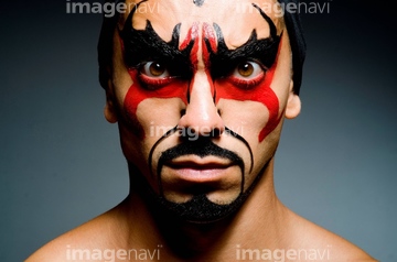 美術 和風 フェイスペイント の画像素材 誕生日 行事 祝い事の美術 歴史写真ならイメージナビ