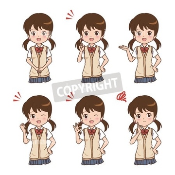 イラストコレクション 子供の表情 女の子 ジェスチャー 多種 イラストのみ の画像素材 人物 イラスト Cgのイラスト素材ならイメージナビ