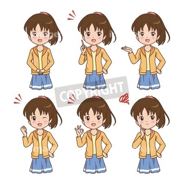 イラストコレクション 子供の表情 女の子 ジェスチャー 多種 イラストのみ の画像素材 人物 イラスト Cgのイラスト素材ならイメージナビ