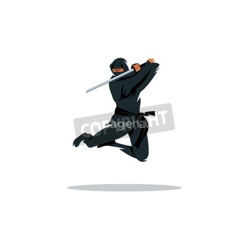 忍者 イラストデータ ジャンプ 動作 暗い の画像素材 武道 格闘技 スポーツのイラスト素材ならイメージナビ