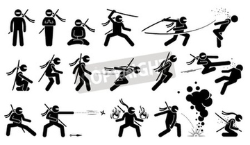 忍者 ポーズ ジャンプ 動作 の画像素材 武道 格闘技 スポーツの写真素材ならイメージナビ