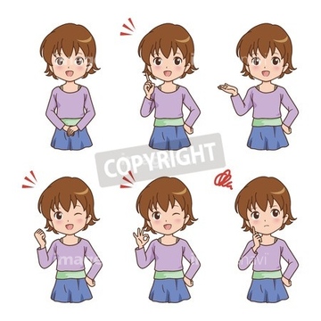 イラストコレクション 子供の表情 女の子 ジェスチャー 多種 イラストのみ の画像素材 人物 イラスト Cgのイラスト素材ならイメージナビ