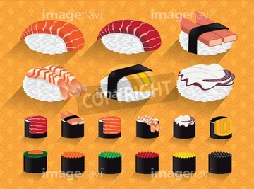 お弁当 イラスト 食べる 寿司 緑色 の画像素材 和食 食べ物のイラスト素材ならイメージナビ