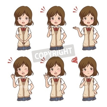 イラストコレクション 子供の表情 女の子 ジェスチャー 多種 イラストのみ の画像素材 人物 イラスト Cgのイラスト素材ならイメージナビ