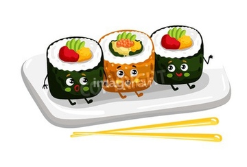 料理のイラスト お寿司 かわいい 活発 イラスト の画像素材 和食 食べ物のイラスト素材ならイメージナビ