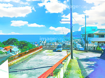 地域 イラスト 港町 住宅街 ロイヤリティフリー の画像素材 自然 風景 イラスト Cgのイラスト素材ならイメージナビ