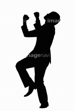 スーツ 男性 ガッツポーズ シルエット の画像素材 構図 人物の写真素材ならイメージナビ