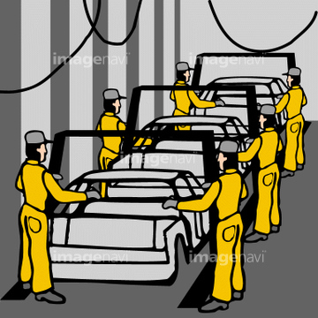 工場 自動車工場 イラスト の画像素材 生産業 製造業 産業 環境問題のイラスト素材ならイメージナビ