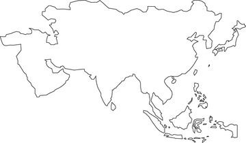 エリア別地図 アジア全域 地図 の画像素材 世界の地図 地図 衛星写真の地図素材ならイメージナビ