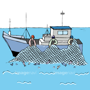船 イラスト 漁船 水産業 の画像素材 生産業 製造業 産業 環境問題のイラスト素材ならイメージナビ