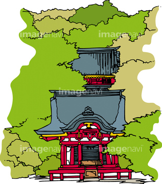神社 イラスト 鶴岡八幡宮 の画像素材 日本 国 地域のイラスト素材ならイメージナビ