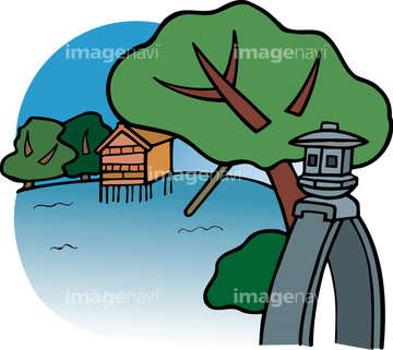 日本庭園 イラスト の画像素材 公園 文化財 町並 建築のイラスト素材ならイメージナビ