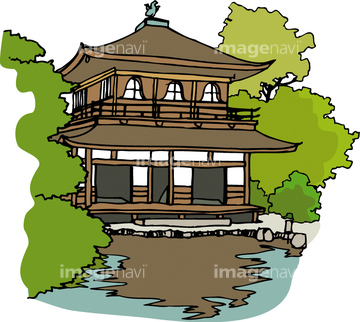 京都 イラスト 京都市 銀閣寺 の画像素材 イラスト素材ならイメージナビ