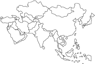 エリア別地図 アジア全域 地図 の画像素材 世界の地図 地図 衛星写真の地図素材ならイメージナビ