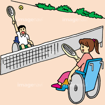 テニス イラスト 車いすテニス の画像素材 医療 イラスト Cgのイラスト素材ならイメージナビ