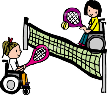 テニス イラスト 車いすテニス の画像素材 医療 イラスト Cgのイラスト素材ならイメージナビ