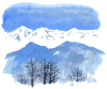 雪山 北国 イラスト の画像素材 山 自然 風景のイラスト素材ならイメージナビ