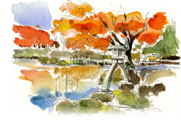 日本庭園 イラスト の画像素材 公園 文化財 町並 建築のイラスト素材ならイメージナビ