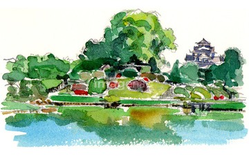 日本庭園 イラスト の画像素材 公園 文化財 町並 建築のイラスト