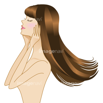 女性 横顔 イラスト 綺麗 ロングヘアー の画像素材 テーマ イラスト Cgのイラスト素材ならイメージナビ