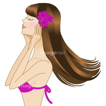 女性 横顔 イラスト 綺麗 ロングヘアー の画像素材 テーマ イラスト Cgのイラスト素材ならイメージナビ