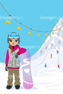 スキー場 イラスト 陽気 の画像素材 ライフスタイル イラスト Cgのイラスト素材ならイメージナビ