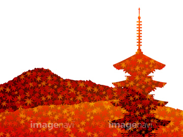 イラスト Cg 自然 風景 自然 京都 秋 明るい 明暗 の画像素材 イラスト素材ならイメージナビ