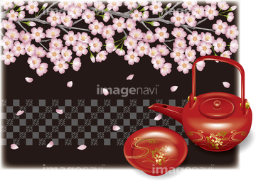 桜 背景 黒 夜桜 の画像素材 デザインパーツ イラスト Cgの写真素材ならイメージナビ