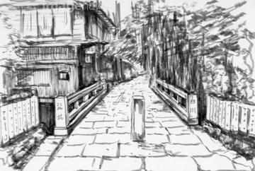 京都 イラスト 京都市 黒色 の画像素材 自然 風景 イラスト Cgのイラスト素材ならイメージナビ