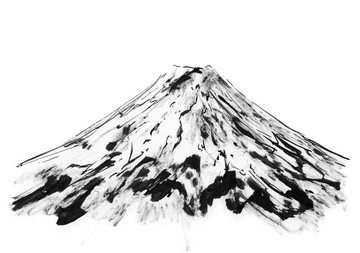 100以上 富士山 墨絵