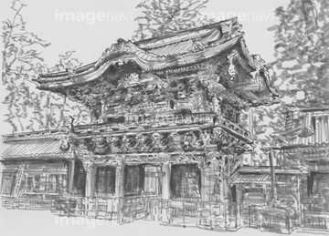 神社 イラスト 日光東照宮 の画像素材 自然 風景 イラスト Cgのイラスト素材ならイメージナビ