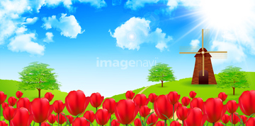 季節のイラスト 春の風景 花 かわいい イラスト の画像素材 花 植物 イラスト Cgのイラスト素材ならイメージナビ