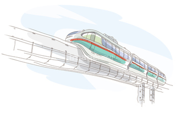 電車 モノレール 電車 イラスト の画像素材 鉄道 乗り物 交通のイラスト素材ならイメージナビ