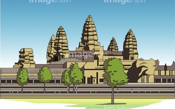 イラスト Cg 自然 風景 世界遺産 アジア カンボジア の画像素材 イラスト素材ならイメージナビ